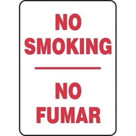 Accuform No Smoking Sign, Bilingual, Legend NO SMOKINGNO FUMAR, 0055 in Plastic, 20 in Height, 14 in Width SBMSMK419VP